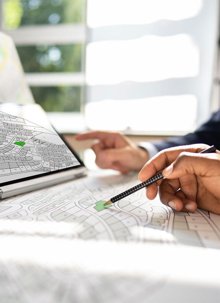 Um mapa de loteamento de terreno