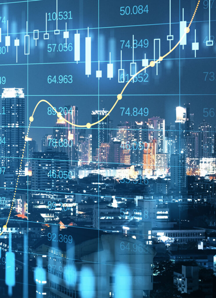 Imagem de uma gráfico de investimento